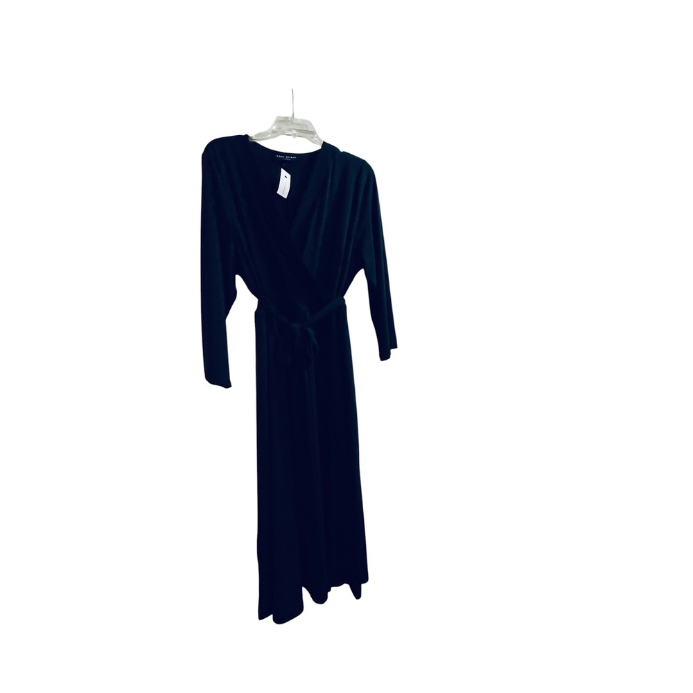 Lane Bryant Black Wrap Dress Long Sleeve V-Neck Maxi Plus Size 18/20 NEW